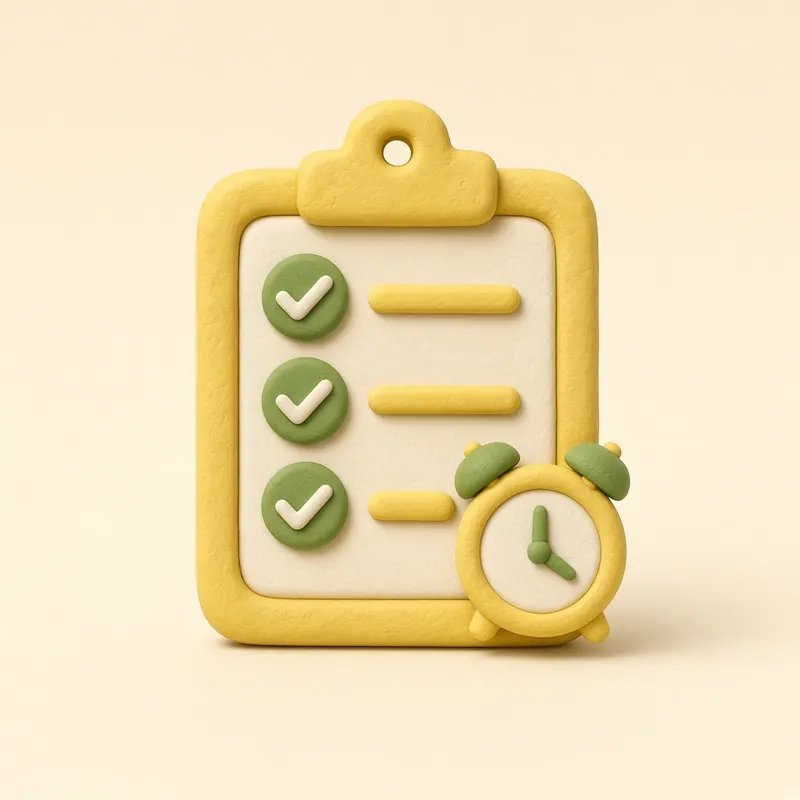 Productivity clay illustration