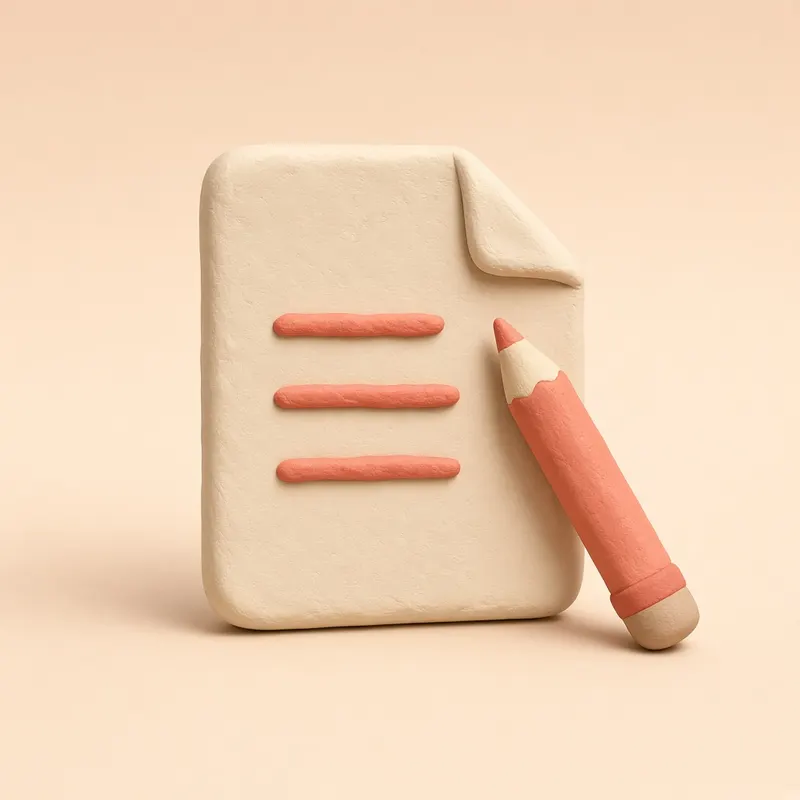 Writing clay illustration